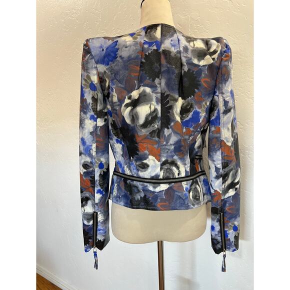 TOV Los Angeles Floral Moto Jacket Faux Leather - Picture 3 of 14